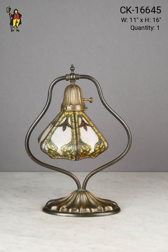 Glass Shaded Single Light Table Lamp