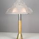 Molded Art Deco Glass Shaded Brass Table Lamp #0