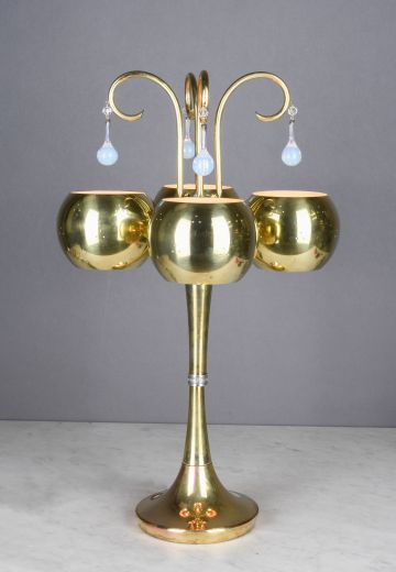 Polished Brass Mid Century Four Light Table Lamp
