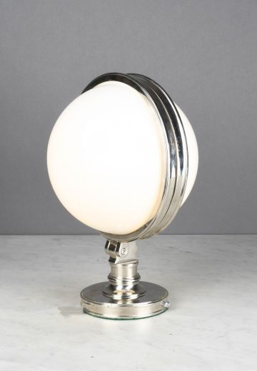 Polished Nickel & Glass Table Lamp