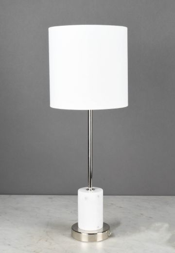 Marble Base & Nickel Modern Table Lamp
