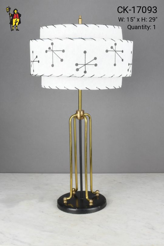 Black & Brass Mid Century Table Lamp