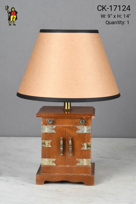 Small Wooden Chest Table Lamp