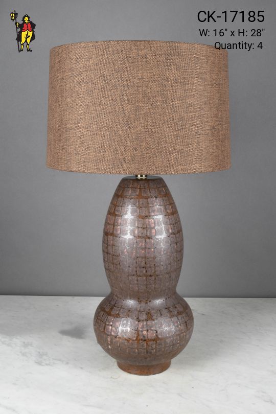 Brown Ceramic Oversize Table Lamp