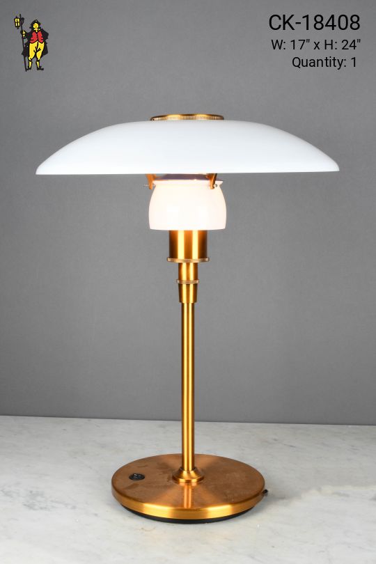 Brass & Glass Modern Space Age Style Table Lamp