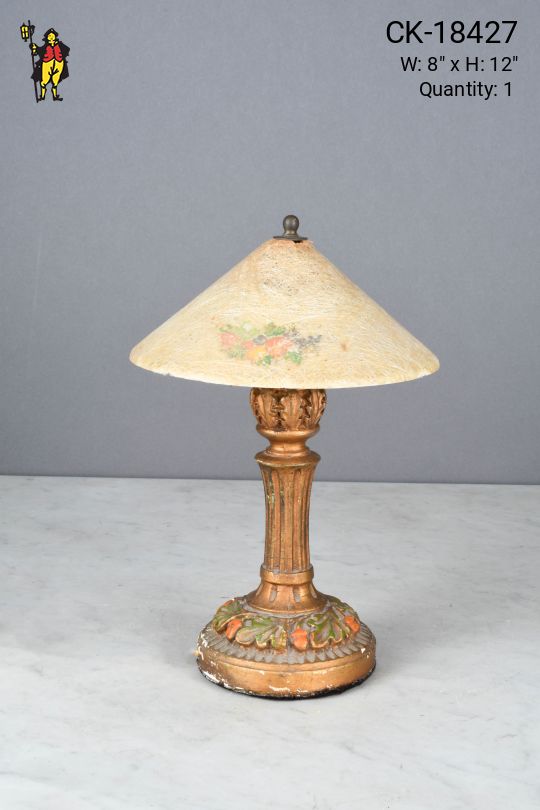 Small Floral Painted Shade Table Lamp