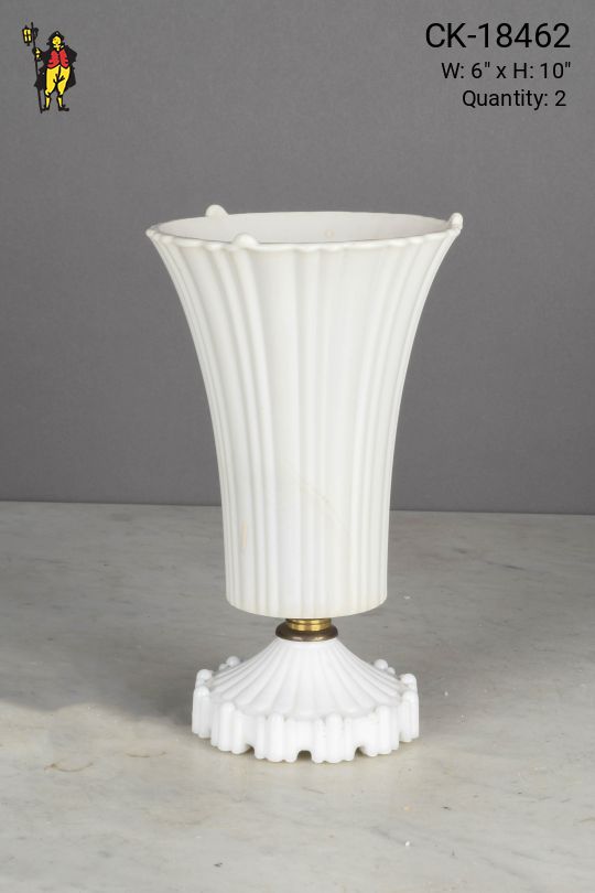 White Ceramic Torchiere Style Table Lamp