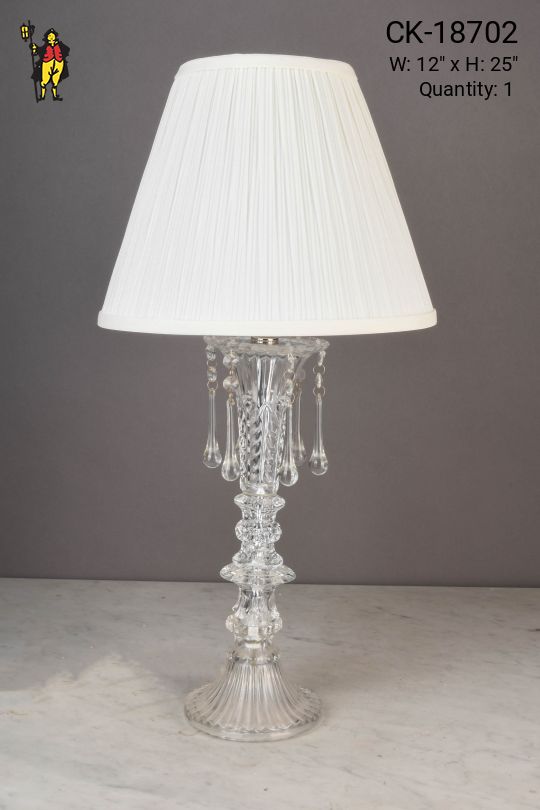 Crystal Table Lamp w/Crystal Drops