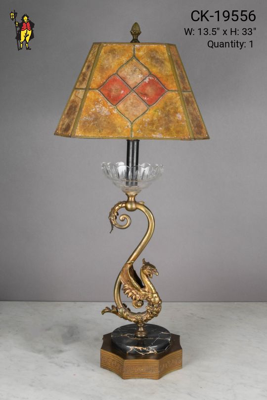 Antique Brass Dragon Table Lamp