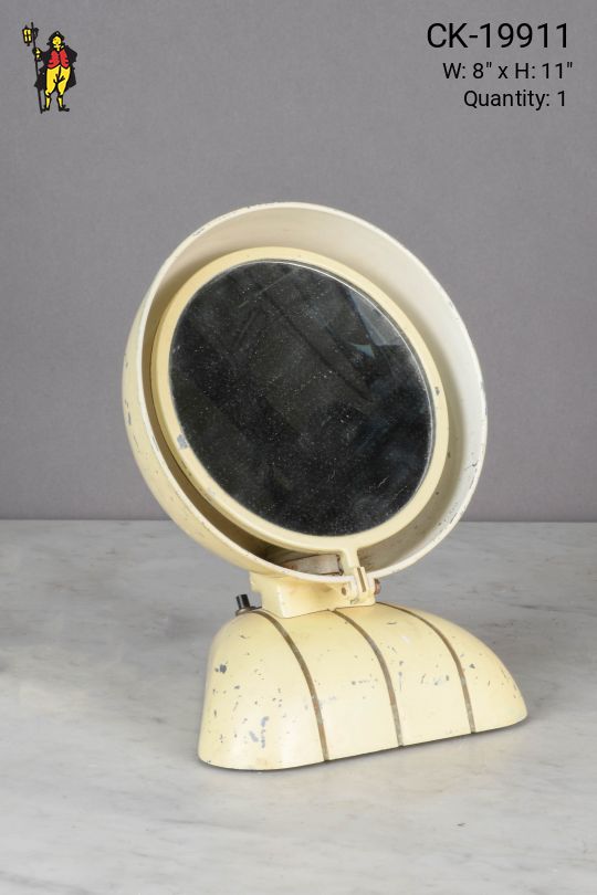"Mr.O Lite" Off White Mid Century Makeup Mirror