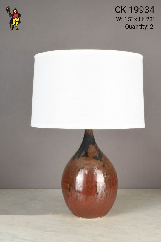 Black & Earth Tone Ceramic Table Lamp (S)