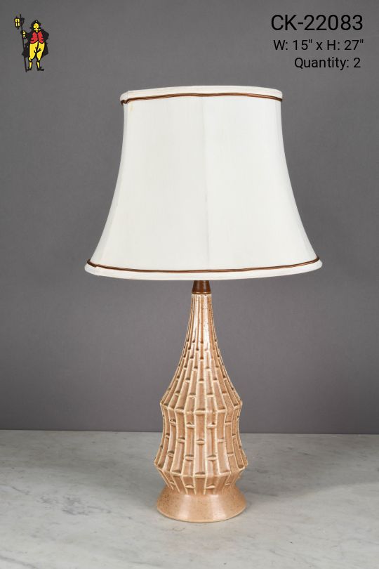 Beige Mid Century Ceramic Table Lamp