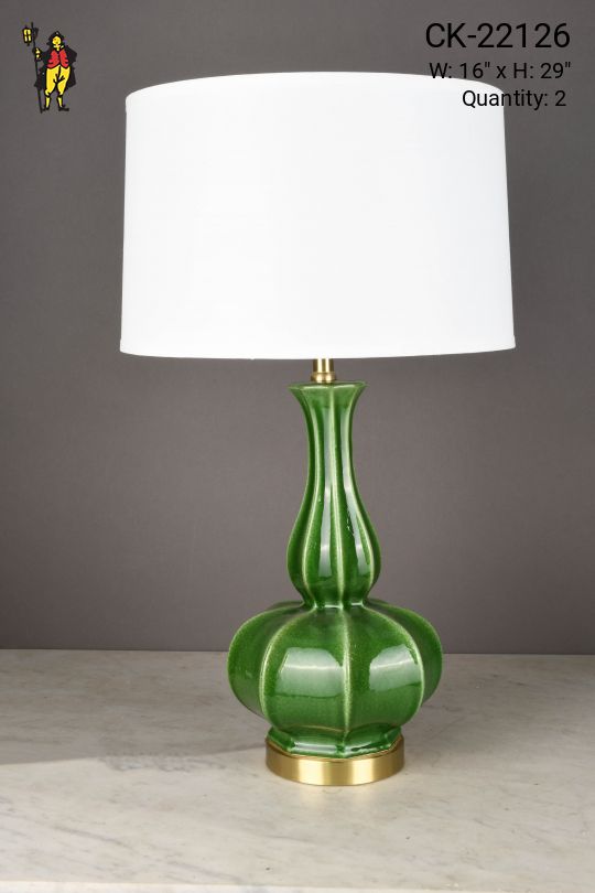 Green Mid Century Modern Ceramic Table Lamp