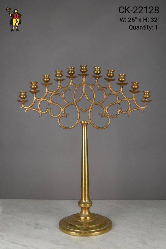 Antique Brass Non-Electrified Table Candle Holder