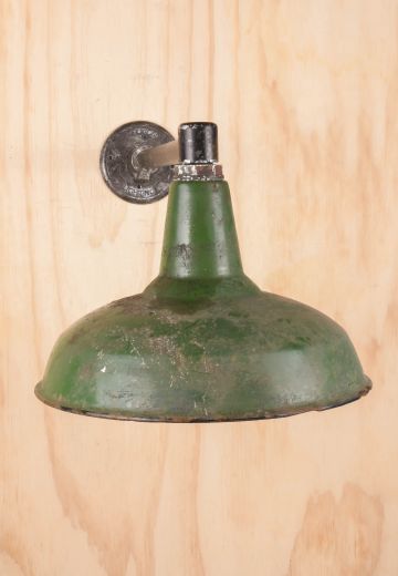 14" Green Porcelain Enamel Wall Mounted RLM w/Straight Arm