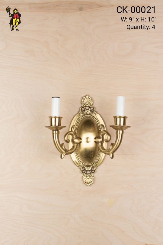 Aged Brass Two Light Wall Sconce