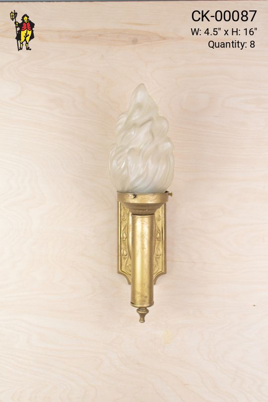 Torch Style Brass Wall Sconce
