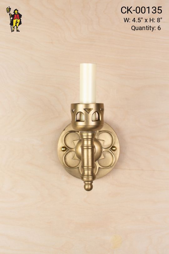 Geometric Brass One Candle Wall Sconce