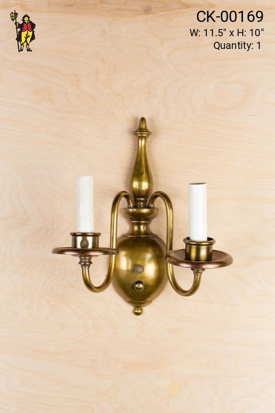 Traditional Two Arm Candle Wall Sconce