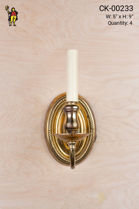 Single Candle Brass Wall Sconce