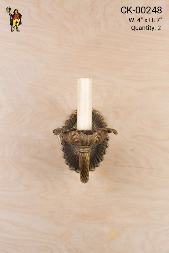 Bronze Floral Single Candle Wall Sconce