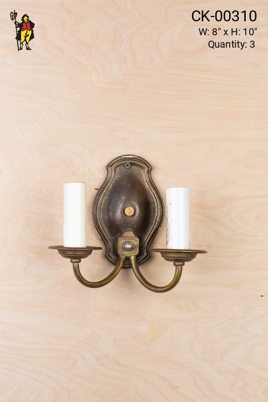 Two Candle Bronze Wall Sconce
