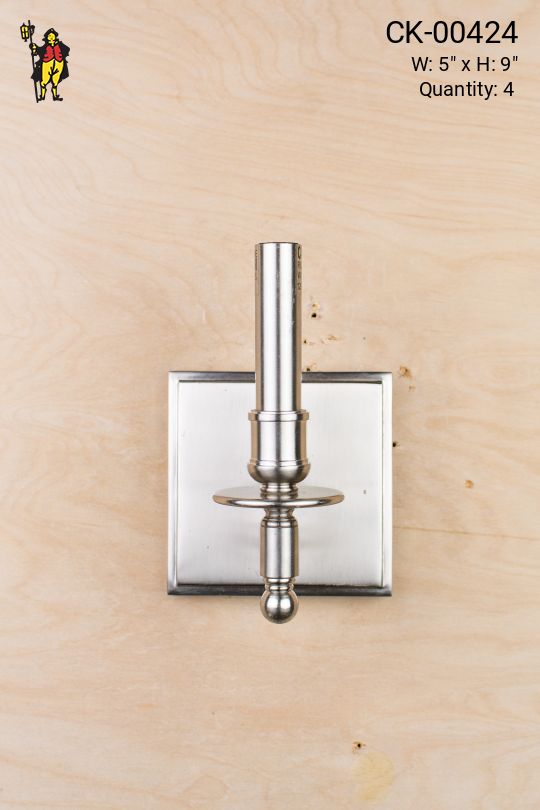 Single Candle Contemporary Nickel Wall Sconce
