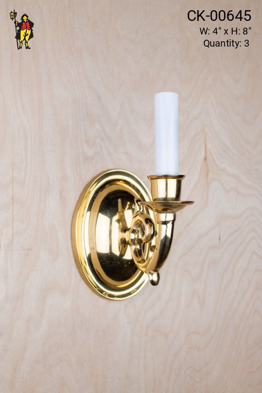 One Light Polished Brass Wall Sconce