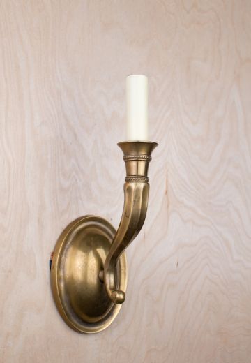 Antique Brass Single Candle Wall Sconce