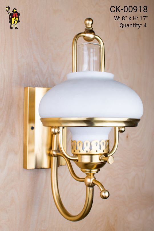 Polished Brass Oversize Victorian Oil Style Wall Sconce