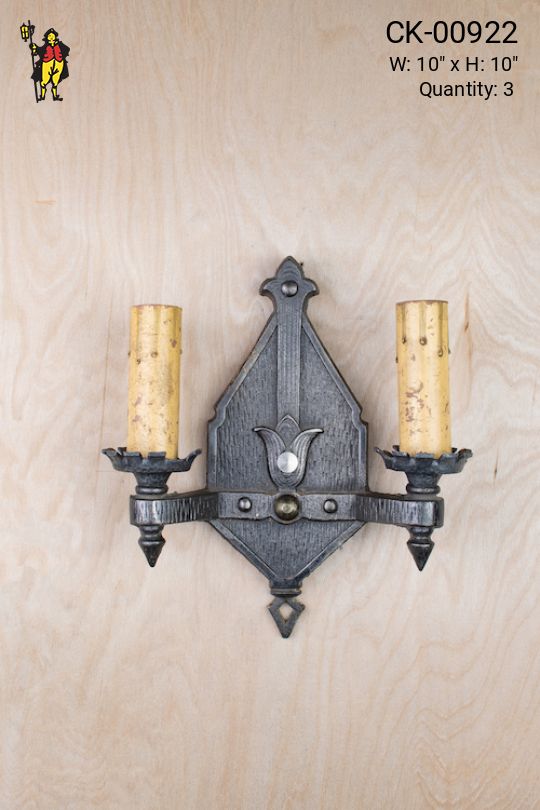 Gothic Two Candle Wall Sconce