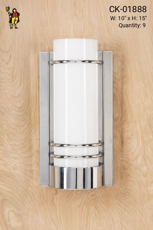 Mid-Century Frosted Plastic Shaded Wall Sconce