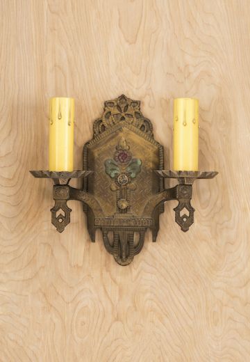 Gothic Two Candle Wall Sconce