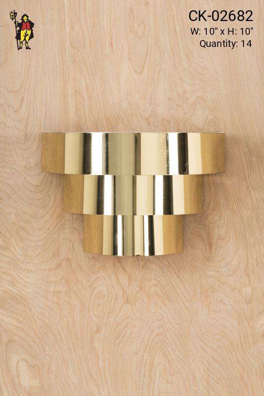 Polished Brass Three Ring Wall Sconce
