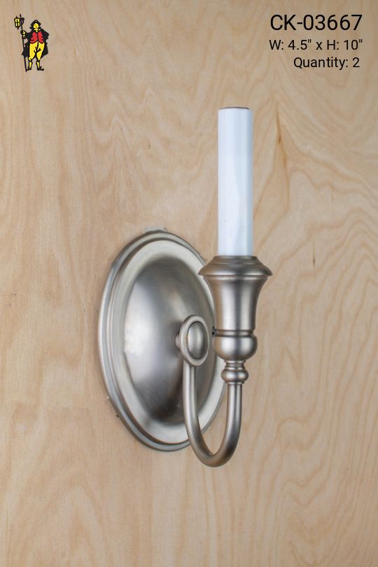 Single Candle Nickel Wall Sconce