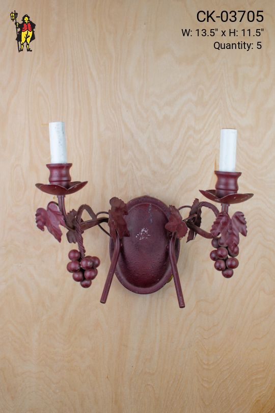 Two Candle Grape Wall Sconce