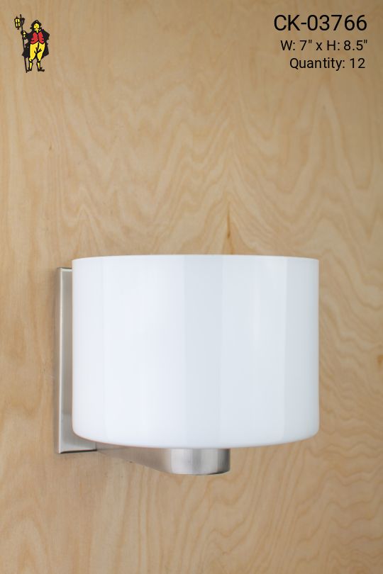 Round Frosted Glass Shaded Wall Sconce