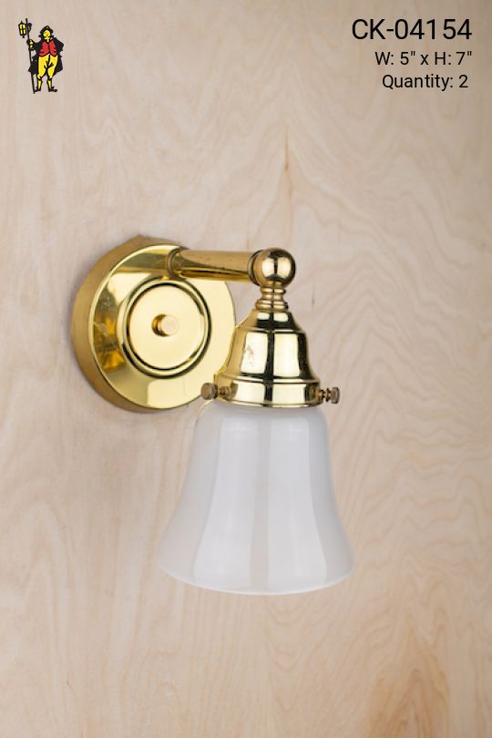 Polished Brass One Light Wall Sconce w/Frosted Glass Shade