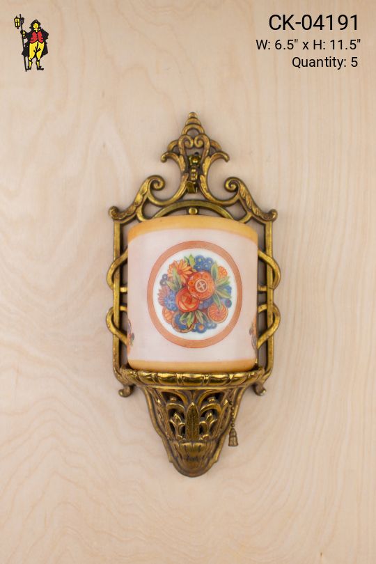 Floral Glass Shaded Wall Sconce