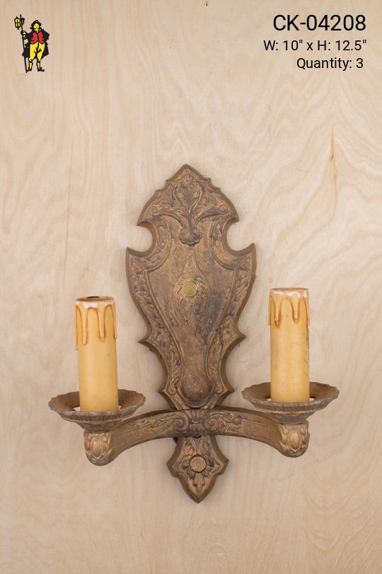 Gothic Two Candle Wall Sconce