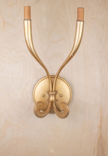 Two Candle Gold Wall Sconces