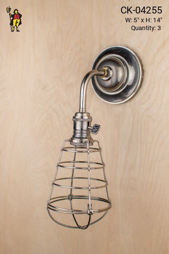 Nickel Single Light Cage Wall Sconce