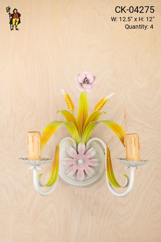 Floral Two Candle Wall Sconce