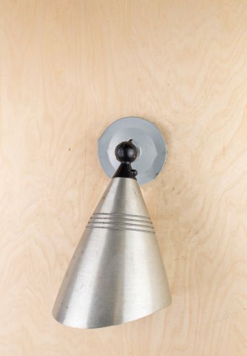 Wide Silver Bullet Reflector Wall Sconce w/Ribbed Pattern
