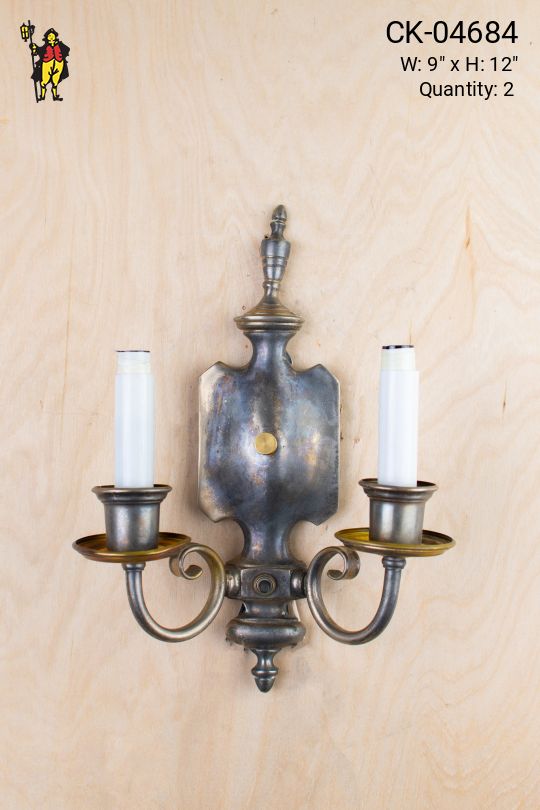 Distressed Nickel Gothic Wall Sconce
