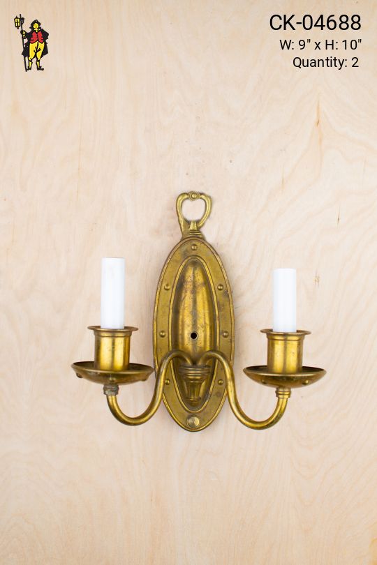 Brass Two Candle Wall Sconce