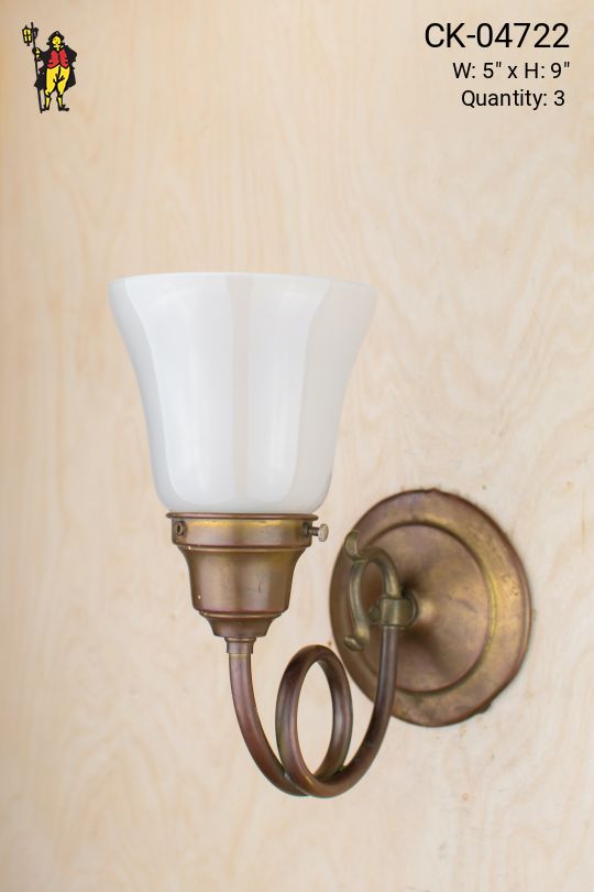 Curved Arm Single Down Light Wall Sconce