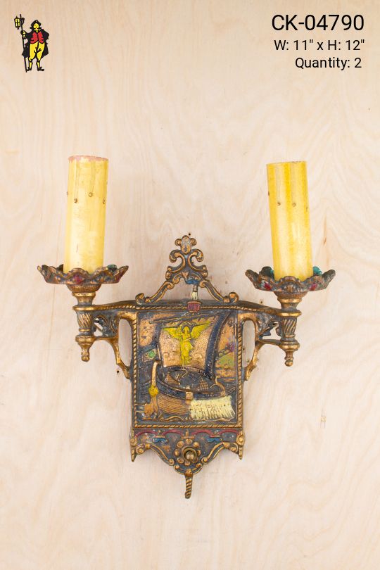 Gothic Two Candle Wall Sconce
