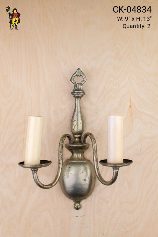 Two Candle Distressed Wall Sconce