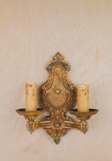 Gothic Two Candle Wall Sconce